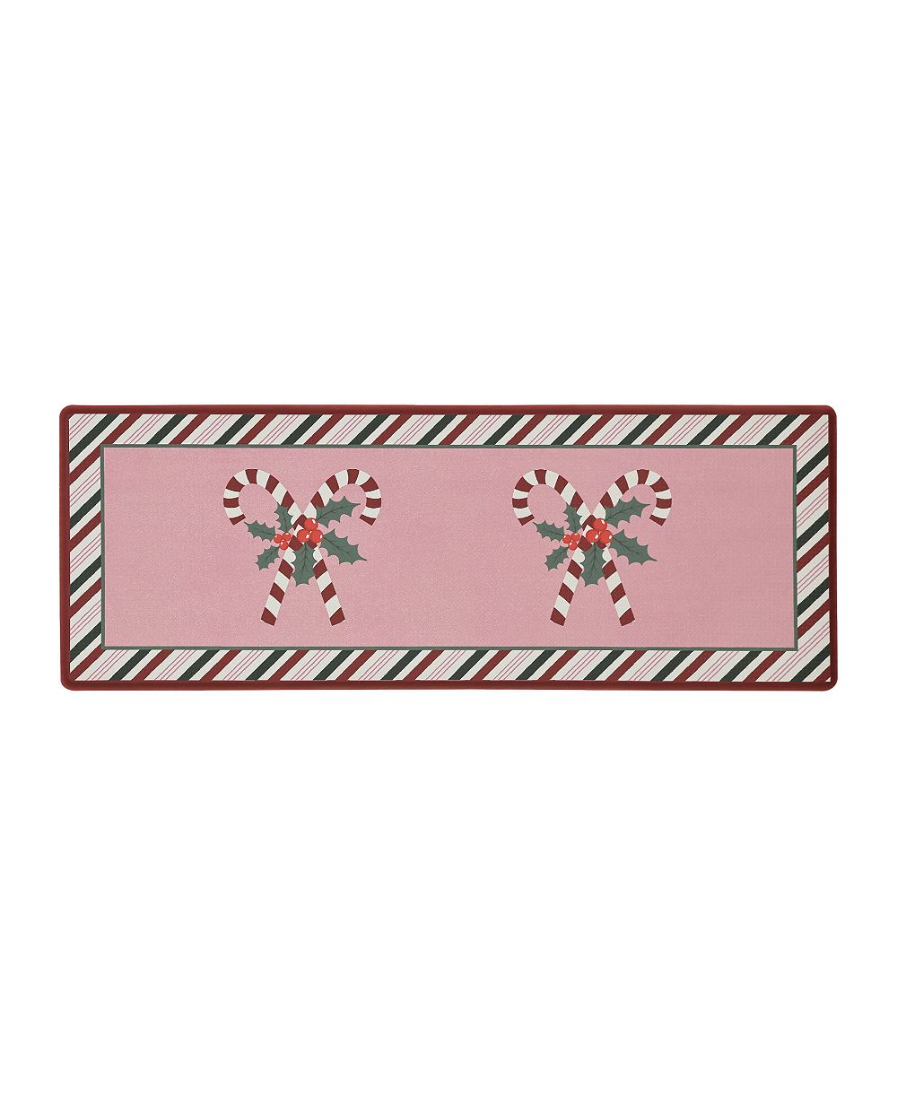 Laura Ashley нескользящий кухонный коврик Candy Cane, 17.5" x 48"