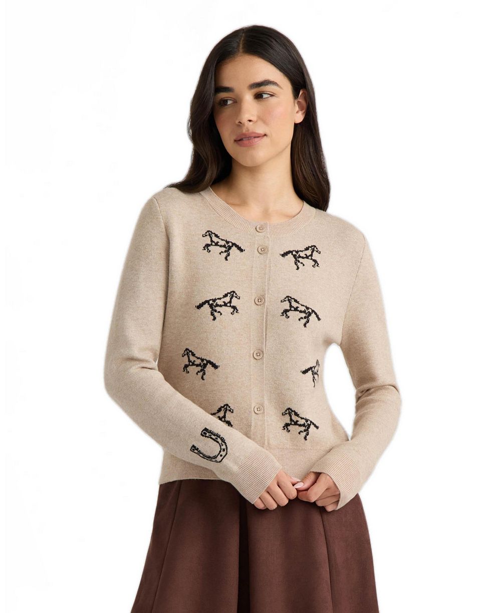 Hunter Women's Fitted Crewneck Long-Sleeve Cardigan