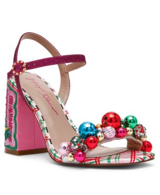 Сандалии Betsey Johnson Jolly с квадратным носком, декором и блочным каблуком для женщин