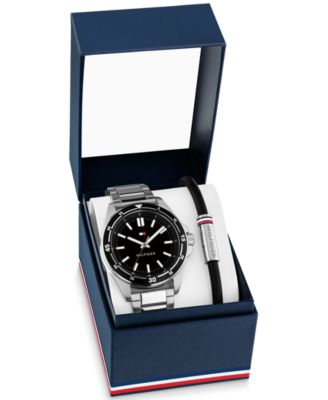 Tommy Hilfiger мужские кварцевые часы с серебристым нержавеющим стальным браслетом 42 мм David