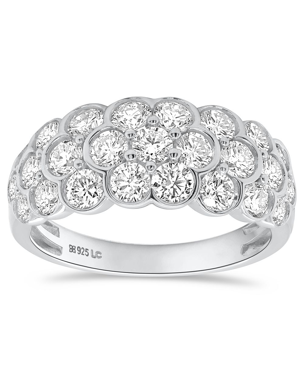Forever Grown Diamonds Lab-Grown Diamond Statement Ring (2 ct. t.w.) in Sterling Silver (Also in 14k Gold-Plated Sterling Silver)
