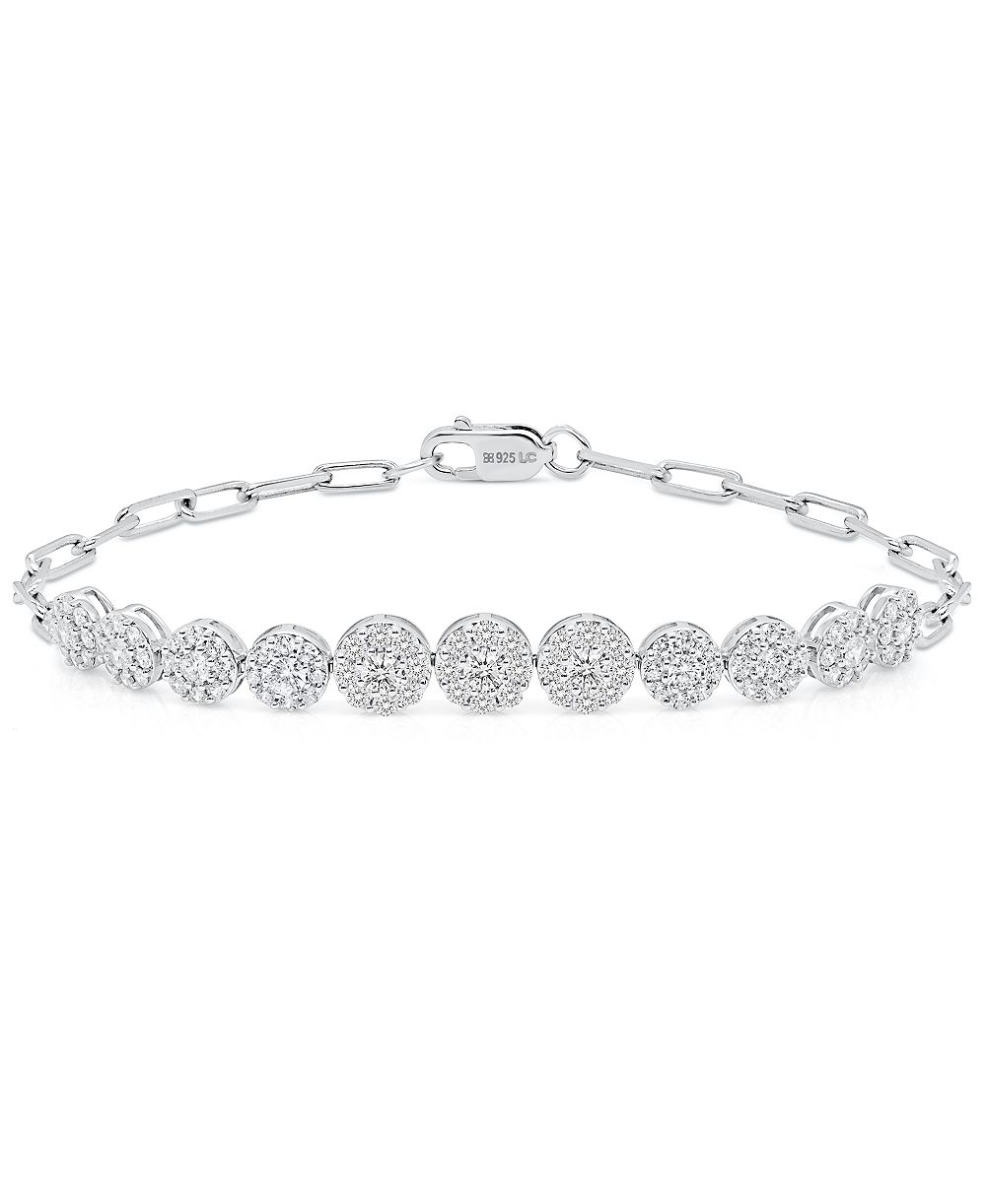 Браслет Tennis с выращенными в лаборатории бриллиантами Forever Grown Diamonds (2 карата суммарно) из стерлингового серебра