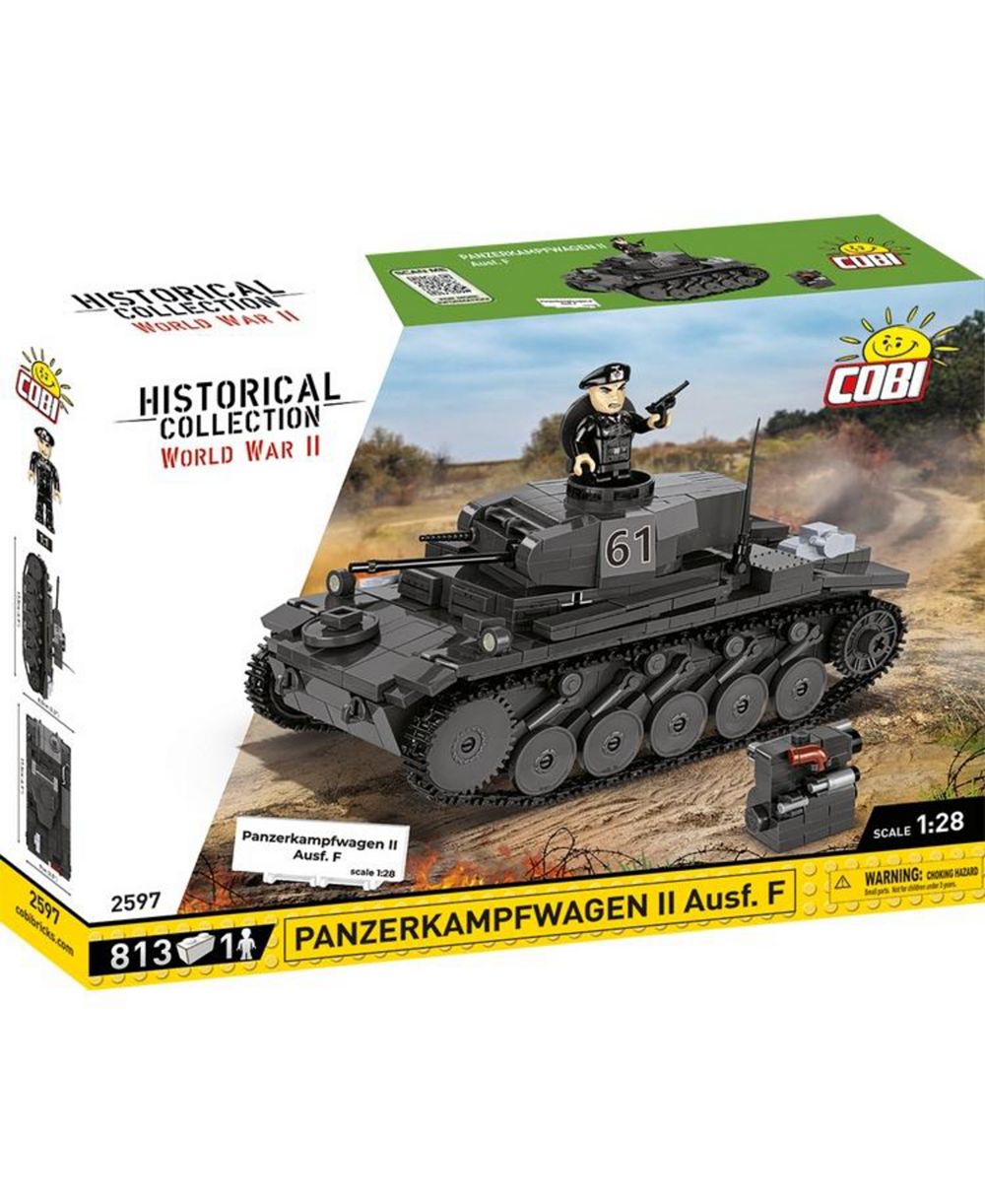 COBI Историческая коллекция WWII PANZERKAMPFWAGEN II Ausf. F Танк, 813 деталей