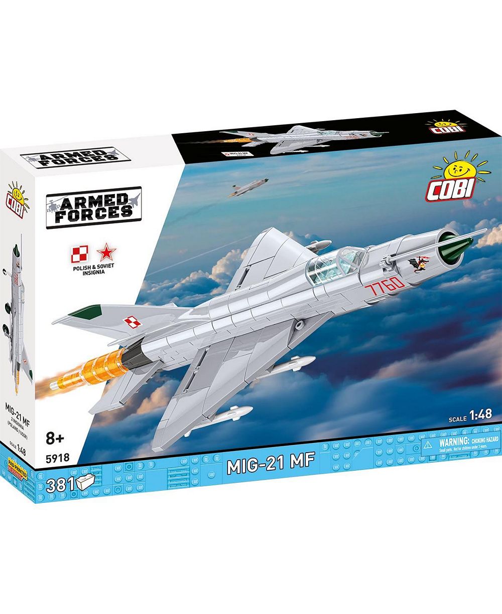 Конструктор COBI Armed Forces MiG-21 MF с польской и советской маркировкой, 381 деталь, для детей 8+ лет