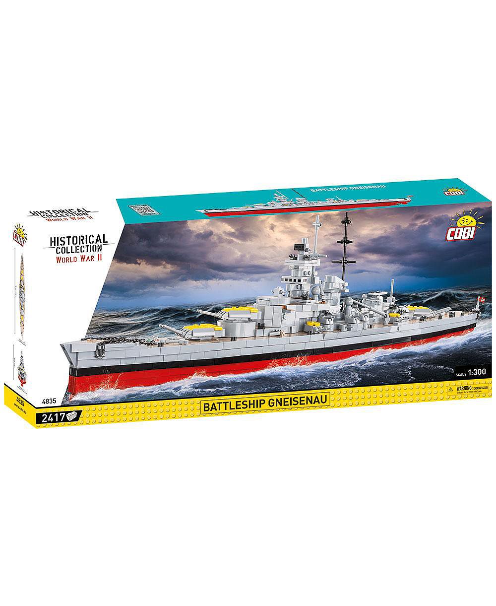 COBI Historical Collection World War II Battleship Gneisenau 4835 2,417-Piece Building Set, Ages 11+