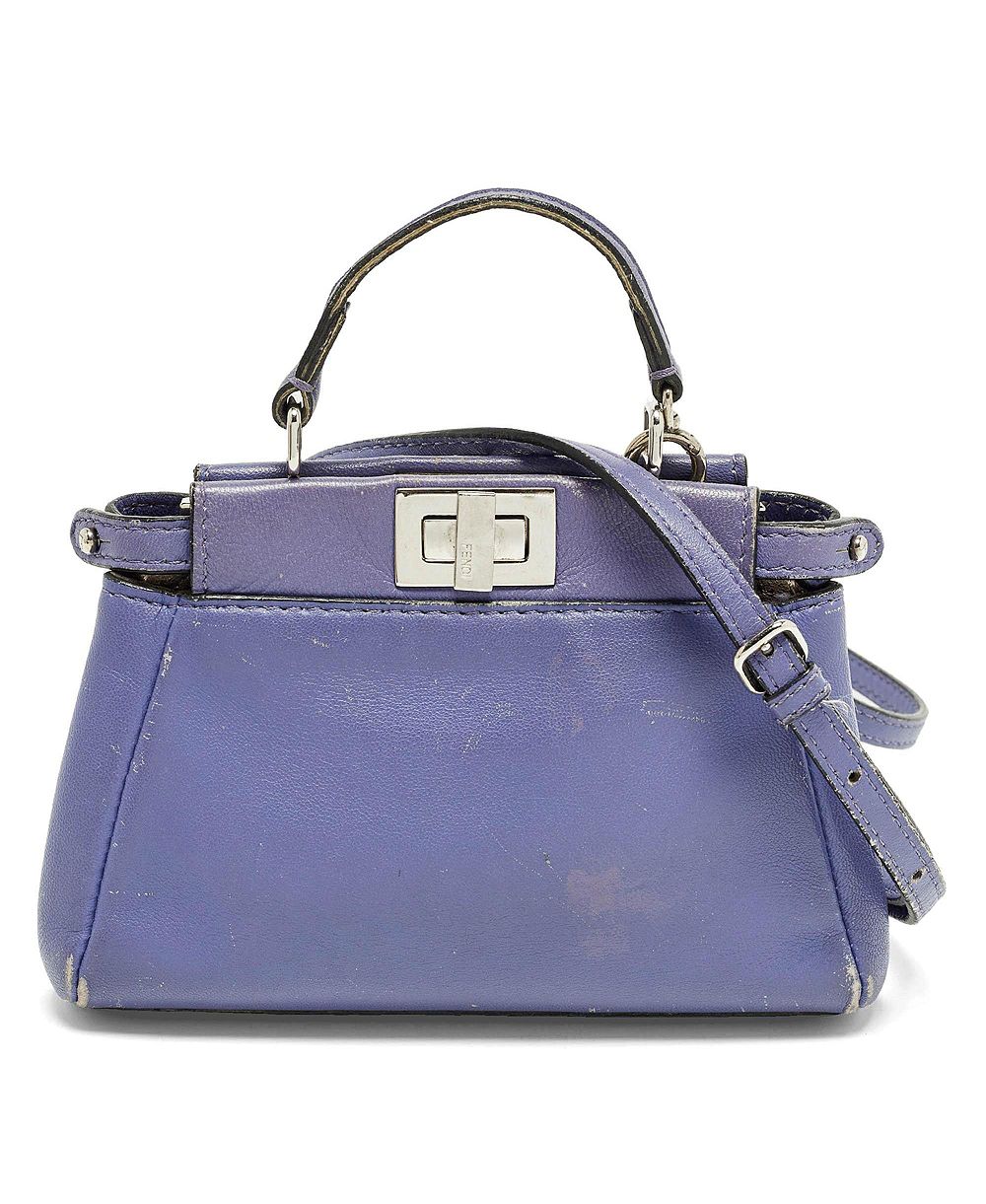 Маленькая кожаная сумка Fendi Peekaboo через плечо, б/у