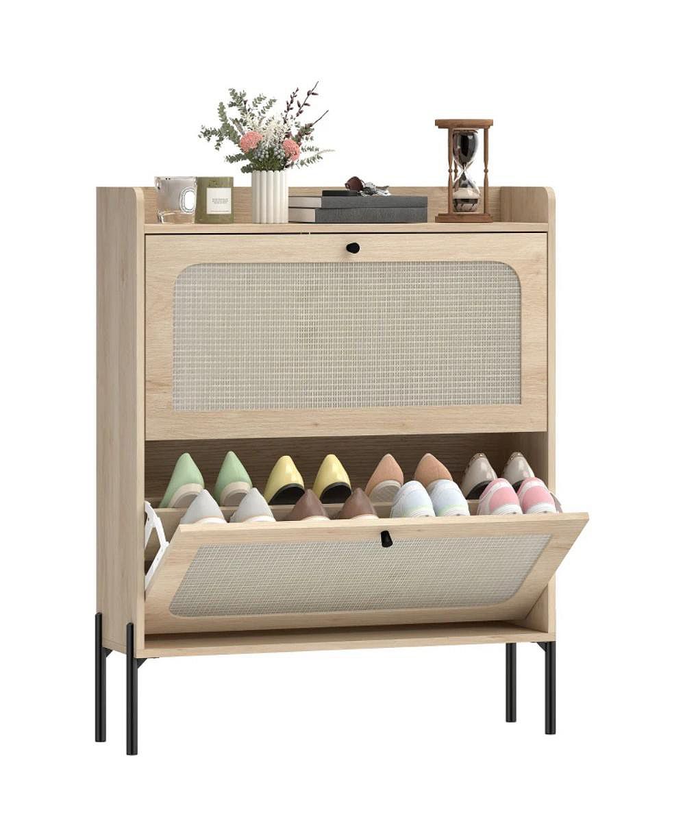 Slickblue Shoe Cabinet with Adjustable Removable Shelves for Flexible Storage