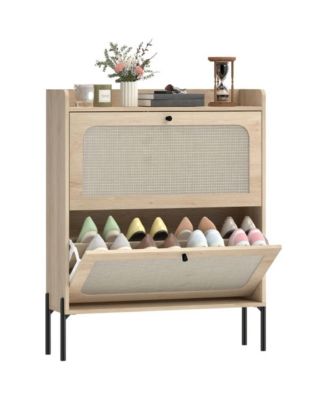 Slickblue Shoe Cabinet with Adjustable Removable Shelves for Flexible Storage