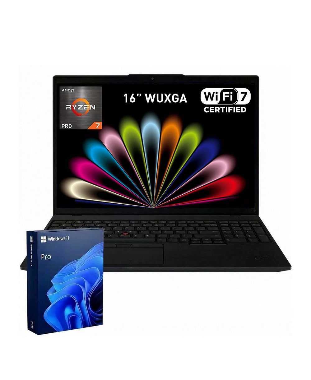 LENOVO ThinkPad L16 16" FHD+ сенсорный бизнес-ноутбук, AMD Ryzen 7 Pro 250, AMD Radeon Graphics, 16 ГБ DDR5, 1 ТБ SSD, Wi-Fi 7, Win11 Pro, черный