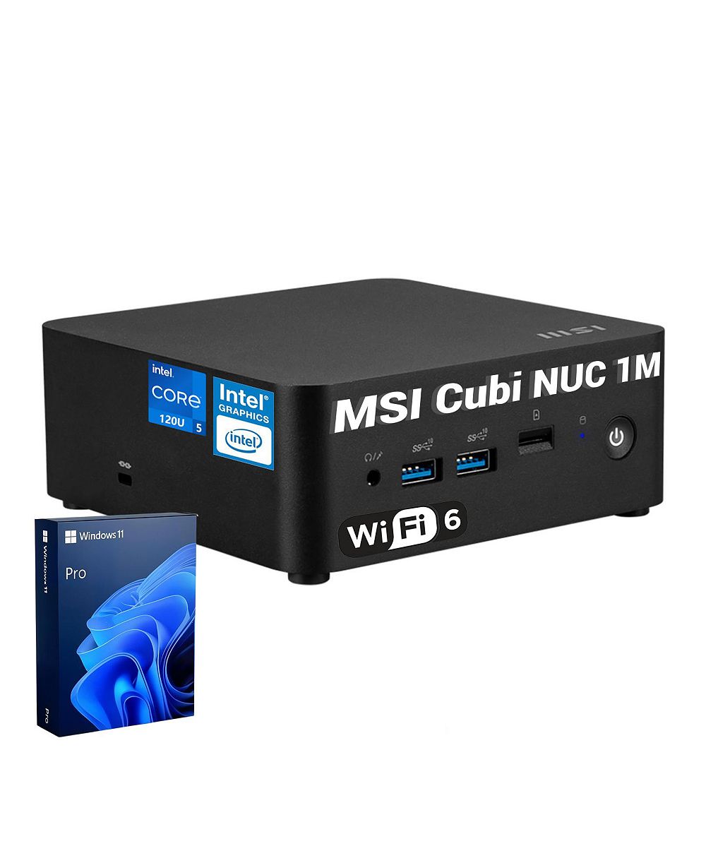 Мини-ПК MSI Cubi Business, Intel Core 5 120U, Intel Graphics, 32 ГБ DDR5, 1 ТБ SSD, Wi-Fi 6, Win11 Pro, черный