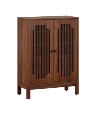 Slickblue 2 Door MDF Shoe Storage Cabinet with Louvered Front Panels