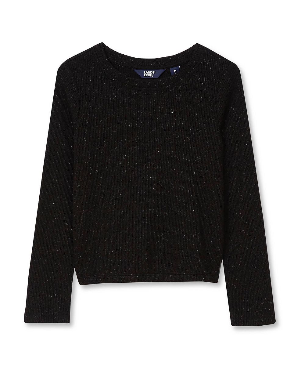 Lands' End Girls Long Sleeve Sparkly Knit Top