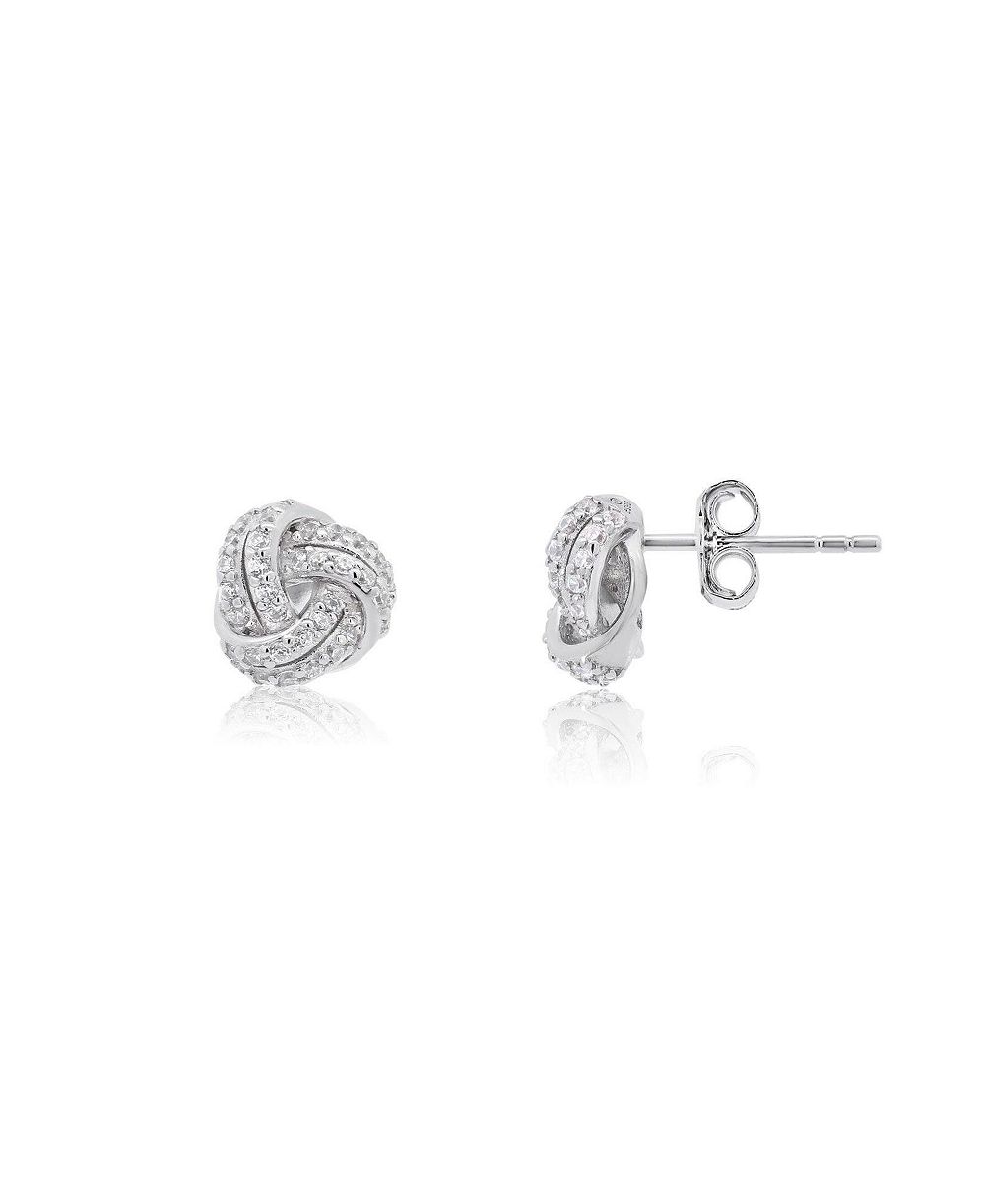 The Lovery серьги-гвоздики CZ Knot из стерлингового серебра