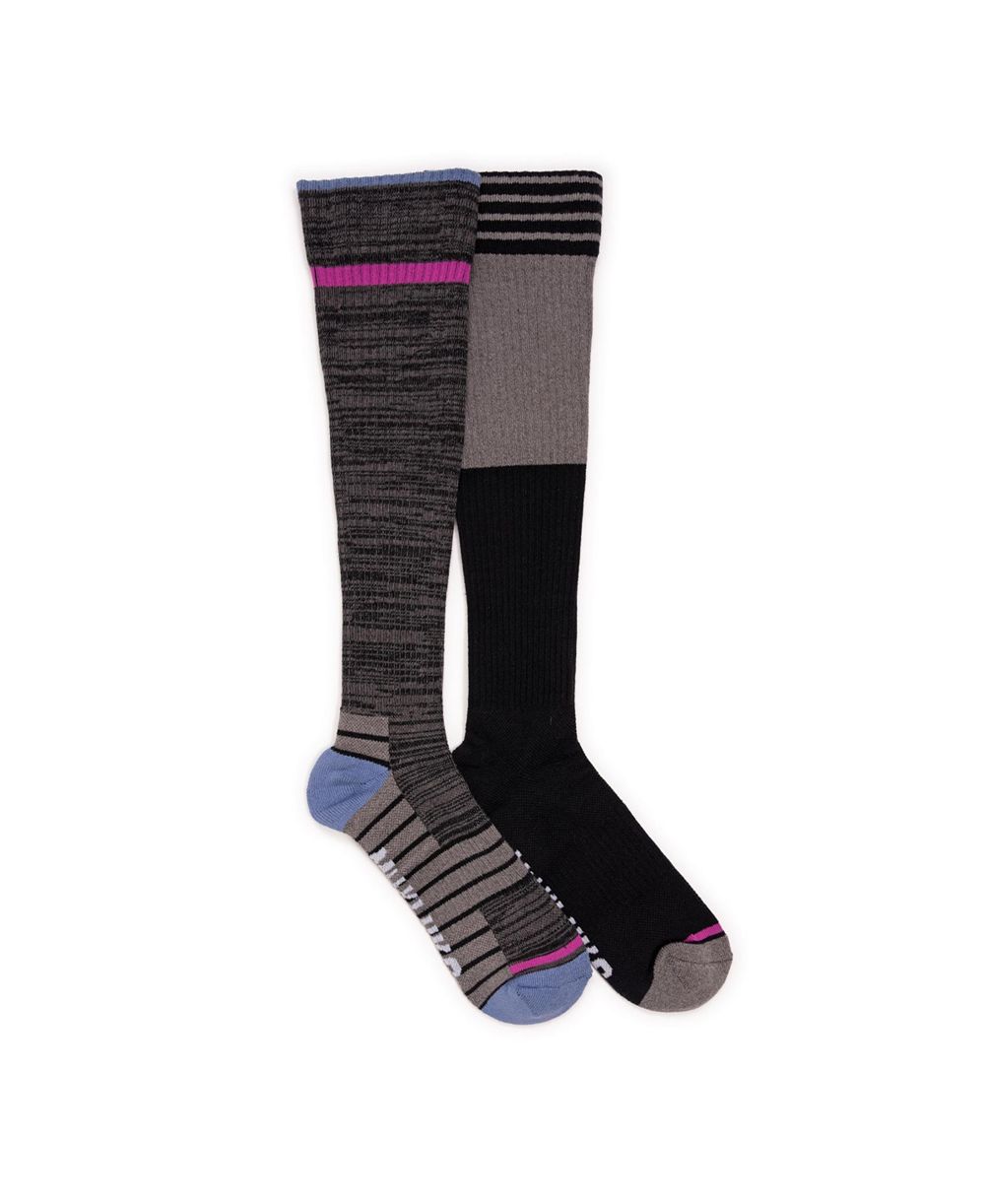 MUK LUKS Women's 2 Pair Pack Compression Knee High Cotton Socks