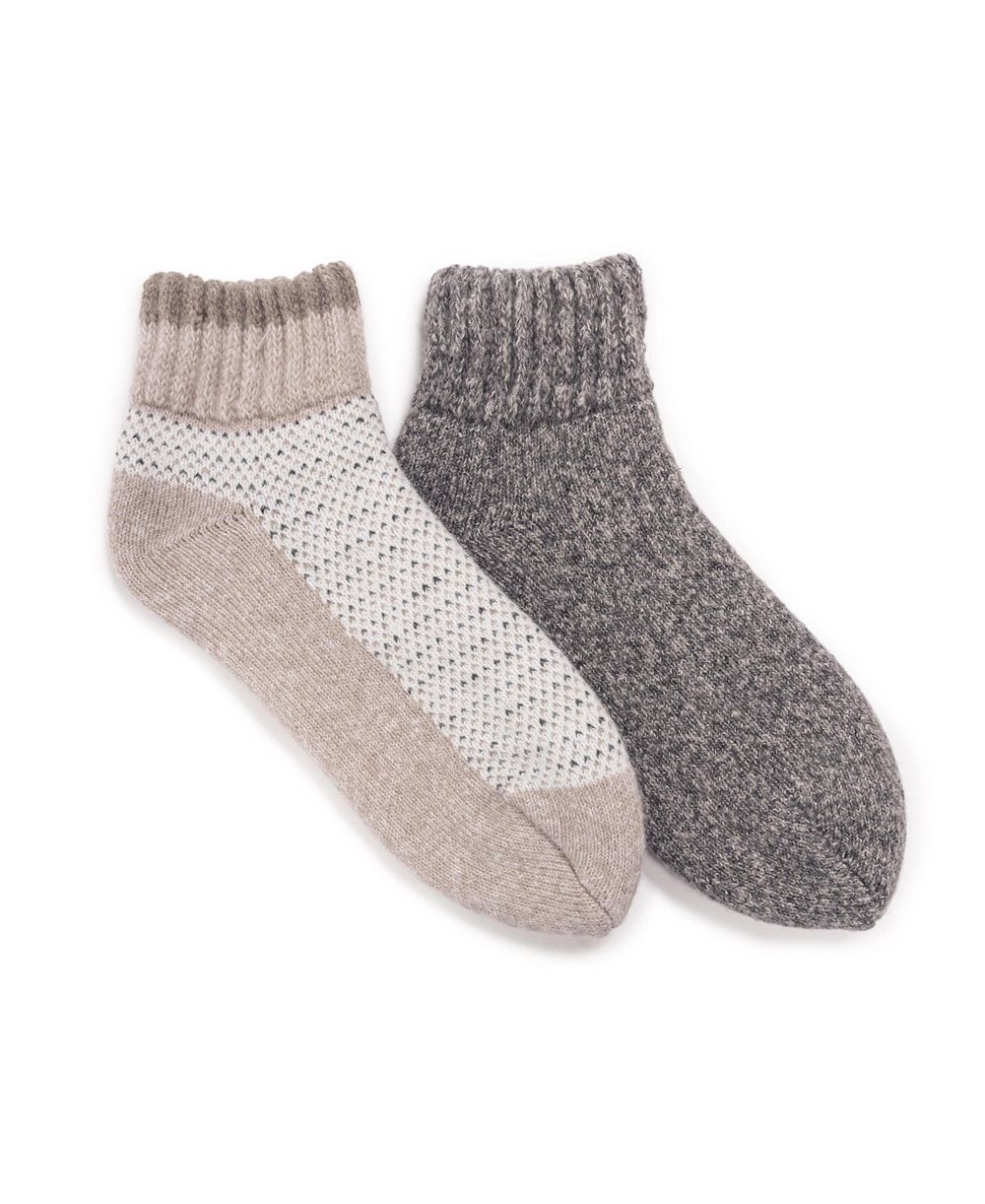 MUK LUKS Women's 2 Pair Pack Heat Retainer Mini Crew Socks