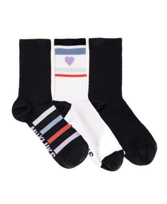 MUK LUKS Women's 3 Pair Pack Compression Crew Nylon Socks