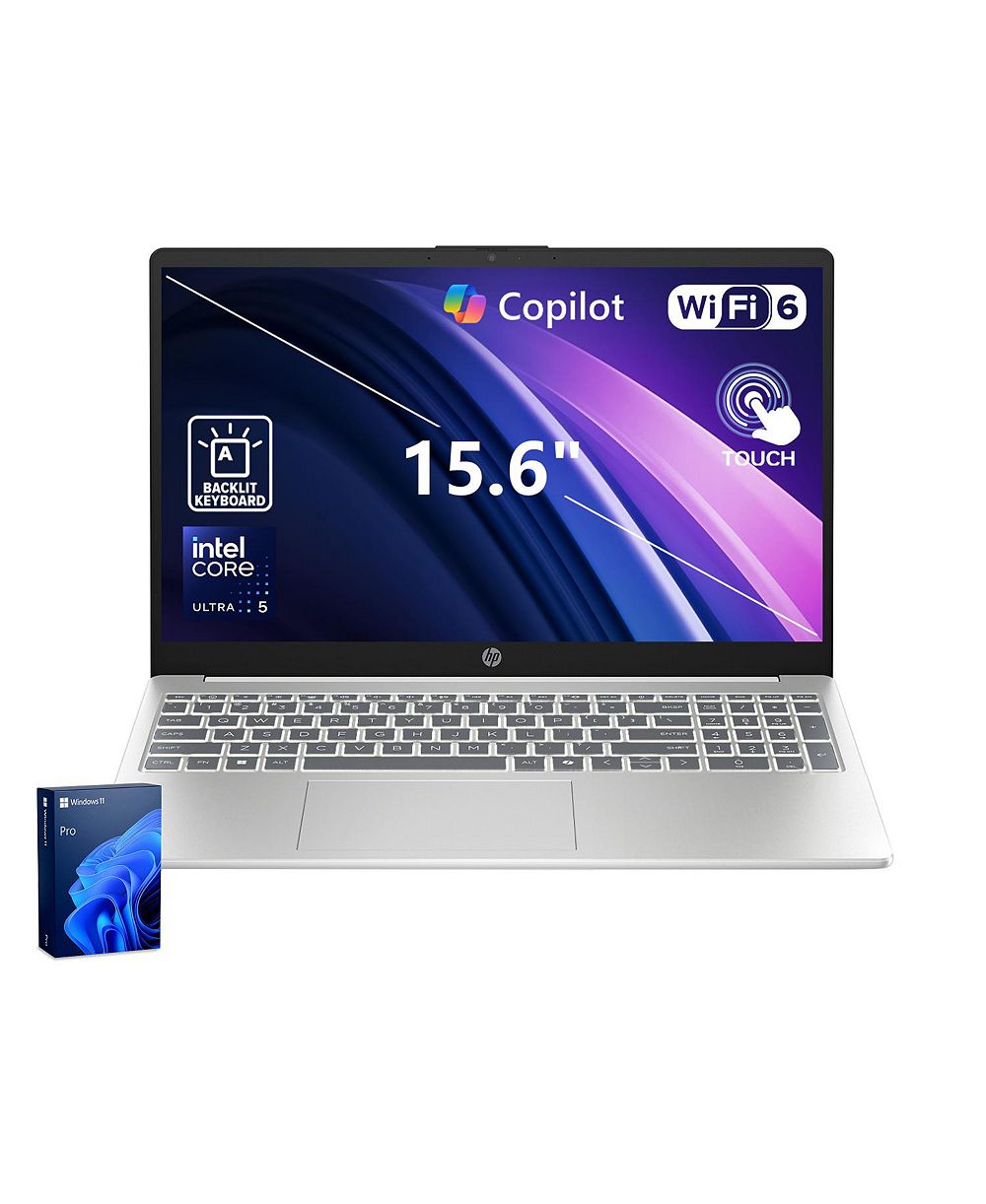 HP 15.6" FHD Touchscreen Laptop, Intel Core Ultra 5 225U, Intel Graphics, 16GB DDR5, 2TB SSD, Wi-Fi 6, Win11 Pro, White