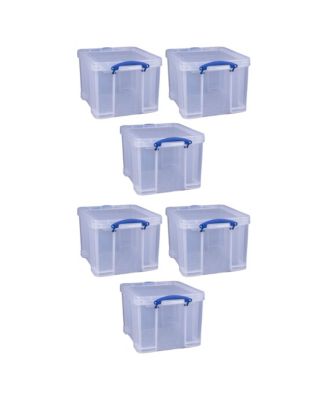 Контейнер для хранения Really Useful Box 32 литра с защелкивающимися ручками, 6 шт, прозрачный