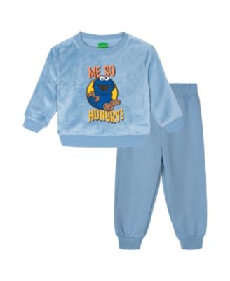 Детский комплект из флисовой кофты и джоггеров Sesame Street для малышей Cookie Monster, 2 предмета