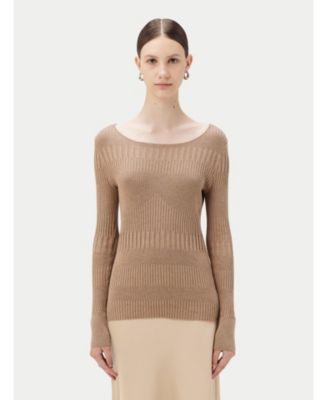 GOBI Cashmere Juniors' Ribbed Cotton Silk Cashmere Blend Sweater
