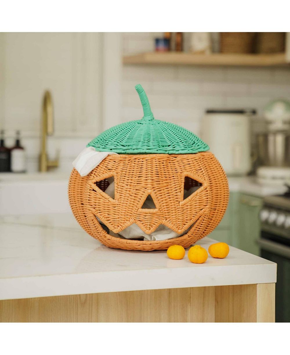 MOMIJI Pumpkin Face Handcrafted Rattan Storage Basket