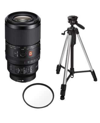 Sony объектив FE 100mm f/2.8 GM OSS Macro, комплект с фильтром 67 мм и 3-секционным алюминиевым штативом