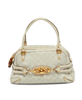 Pre-Owned Gucci Women's Large Wave Guccissima Leather Boston Satchel