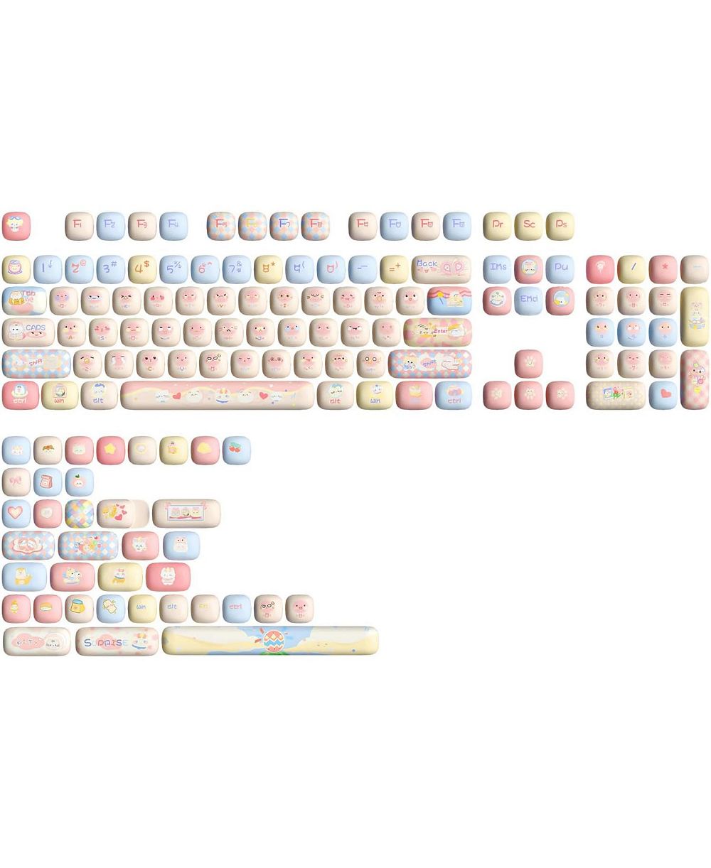 IPASON Cute Kitten PBT MOG Profile Keycap Set Compatible with MX Switches