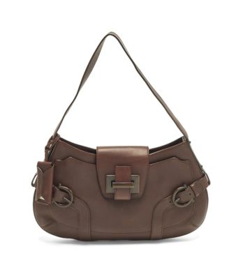 Pre-Owned Salvatore Ferragamo Women's Leather Buckle Detail Shoulder Bag