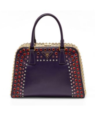 Б/у сумка Prada из кожи Сафьяно с кристаллами