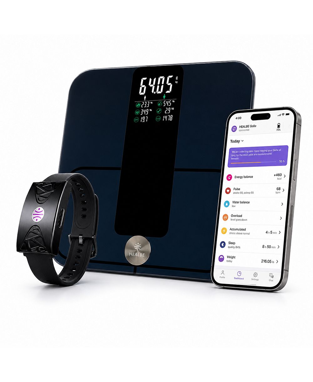 HEALBE Automatic Calorie Intake Smart Band HEALBE GoBe U and HEALBE Smart Floor Scale with Body Composition Analysis
