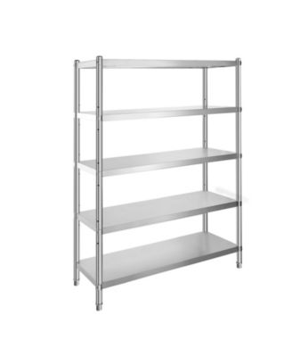 SUGIFT 5-Tier Stainless Steel Shelving Unit 47.5 x 18 x 72 Inch with 330 Pound Capacity Per Shelf