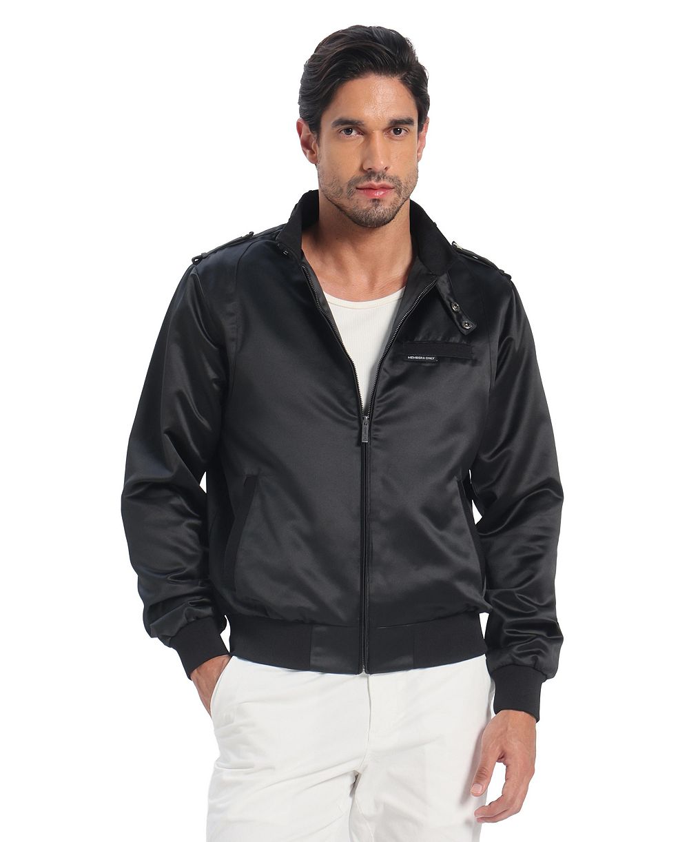 Members Only Men's Classic Satin Iconic Racer Jacket
