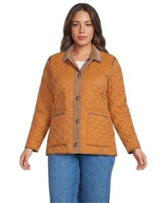 Lands' End Plus Size Print Reversible Barn Quilted Insulated Jacket