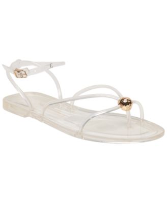 Dolce Vita Women's Kenley Vinyl Strappy Jewelry Stud Flat Sandals
