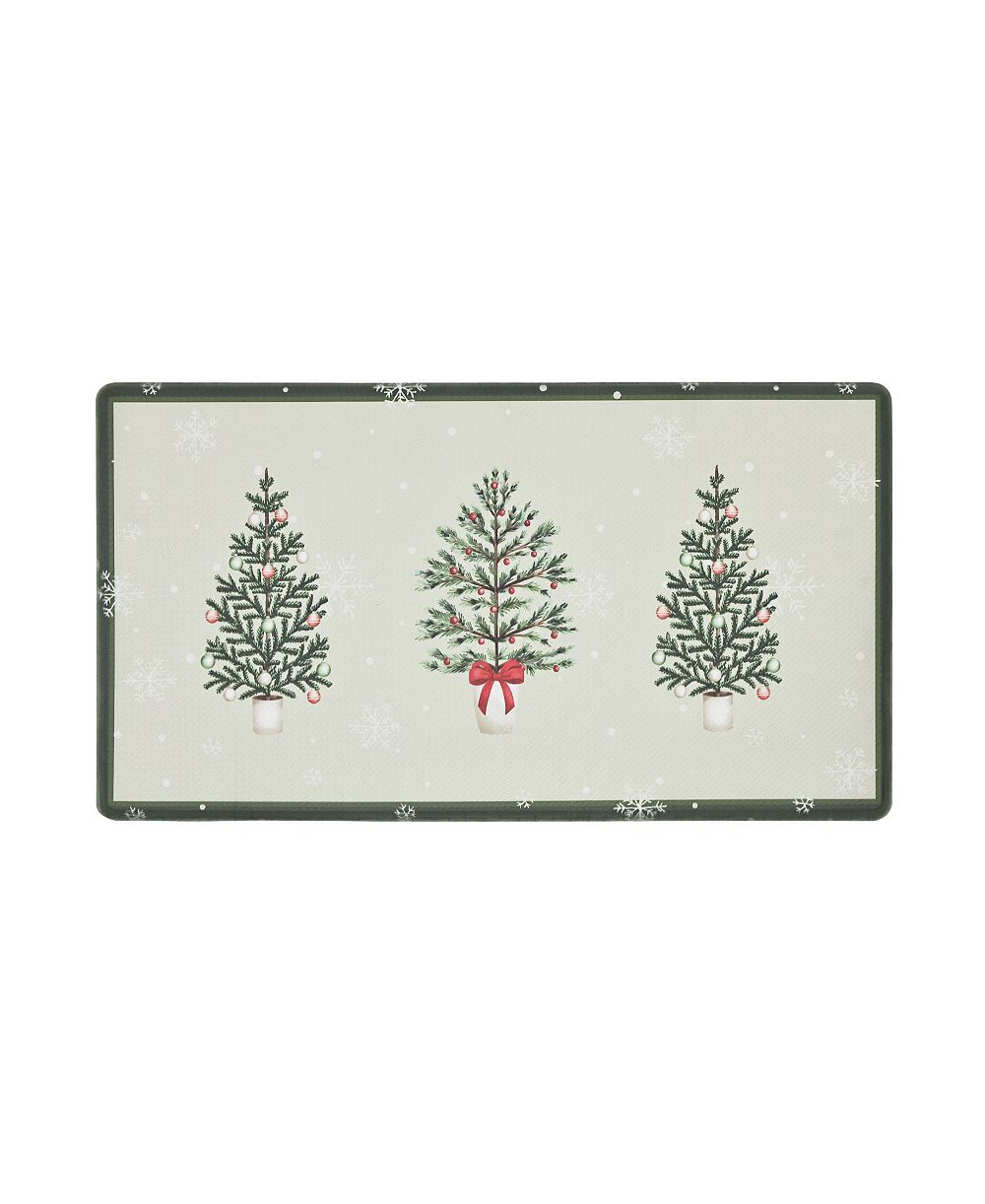 Laura Ashley Christmas Hollybrook Non-Slip Kitchen Mat, 17.5" x 32"