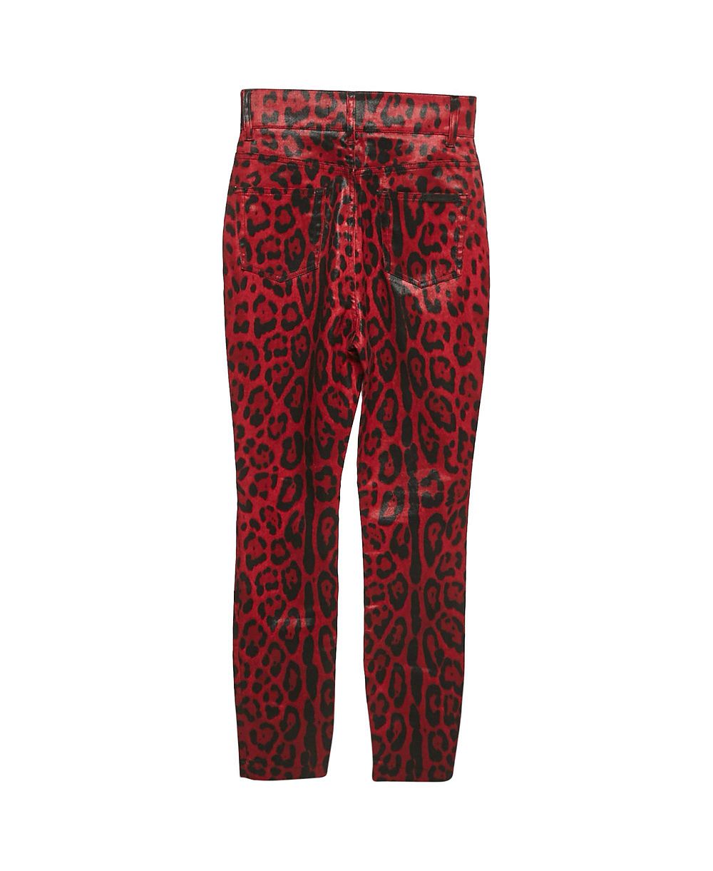 Pre-Owned Dolce & Gabbana Women's Leopard Print Cotton Drill Jeans