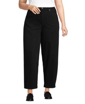 Lands' End Women's Denim High Rise Barrel Leg Ankle Jeans