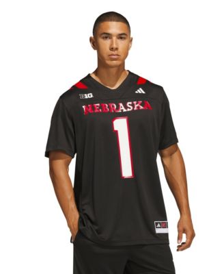 adidas Men's #1 Black Nebraska Huskers Our Red Burns Brighter Premier Strategy Jersey