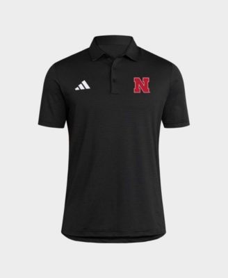 adidas Men's Black Nebraska Huskers Ultimate 365 Stripe Polo