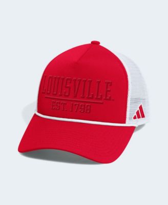 adidas Men's Red/White Louisville Cardinals Foam Front Trucker Adjustable Hat