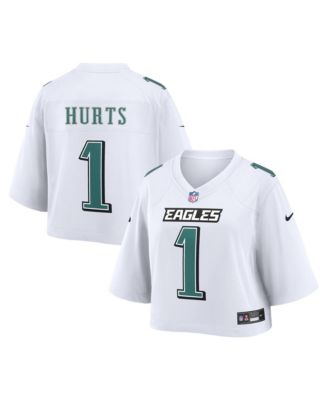 Nike Women's Jalen Hurts White Philadelphia Eagles Cropped Fashion Game Jersey