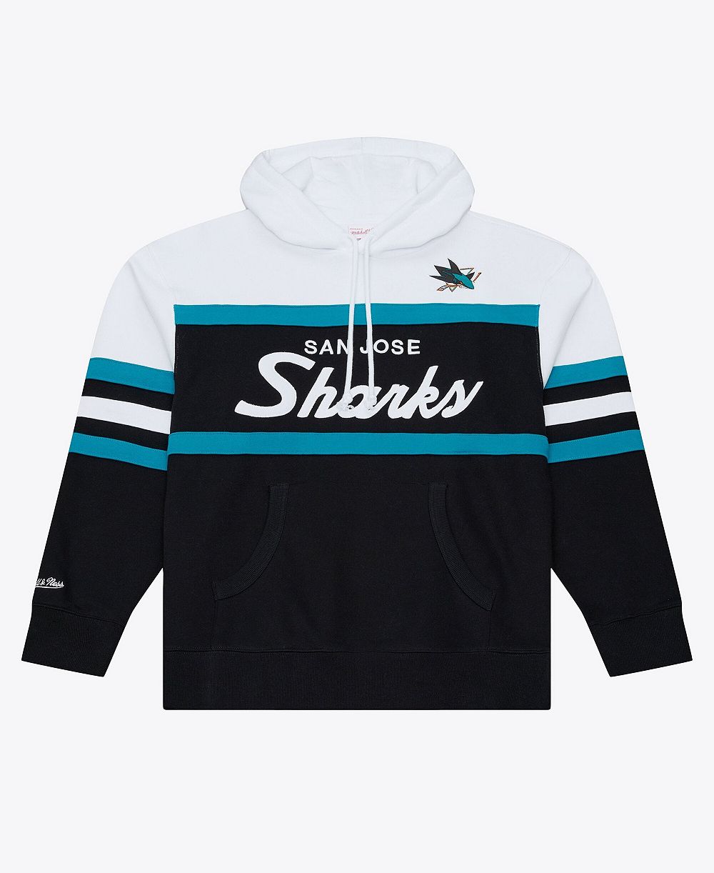 Мужской черный худи тренера San Jose Sharks Mitchell & Ness