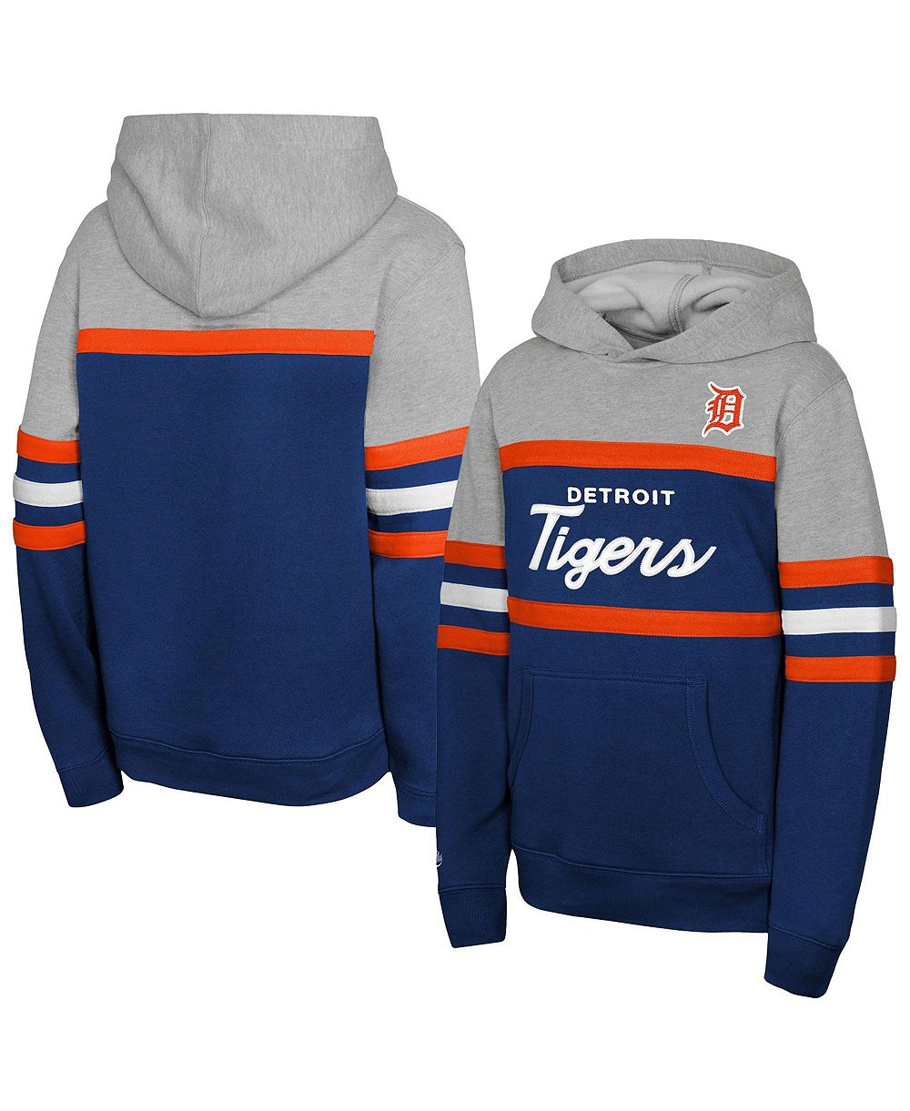 Mitchell & Ness худи с капюшоном Navy/Grey Detroit Tigers Cooperstown Head Coach для мальчиков и девочек Mitchell Ness