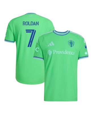 Мужской подлинный игровой джерси adidas Seattle Sounders FC Cristian Roldan 2026 The Evergreen State, цвет: Rave Green
