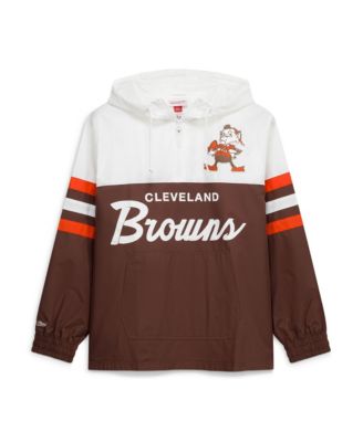Мужская коричневая куртка-анорак с молнией на четверть длины Mitchell & Ness для главного тренера «Кливленд Браунс»