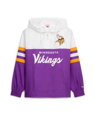 Мужская фиолетовая куртка-анорак с молнией на четверть длины Mitchell & Ness для главного тренера «Миннесота Вайкингс»