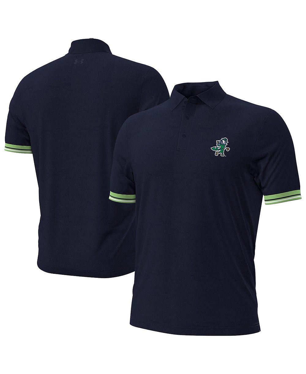 Мужская поло-рубашка Under Armour Notre Dame Fighting Irish Aura Cuff Navy с манжетой