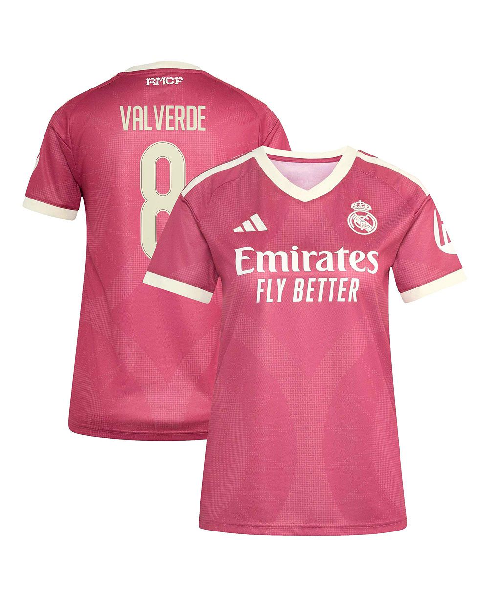 Women's adidas Federico Valverde Pink Real Madrid 2026/27 Third Replica Jersey