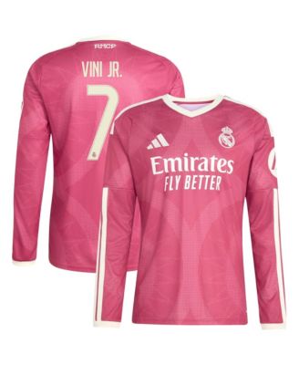 Men's adidas Vini Jr. Pink Real Madrid 2026/27 Third Replica Long Sleeve Jersey